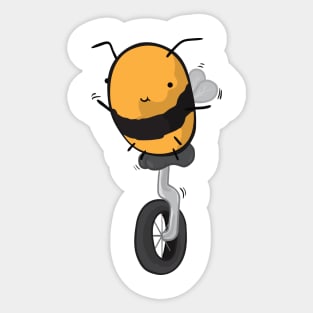 Bee on a unicycle Sticker